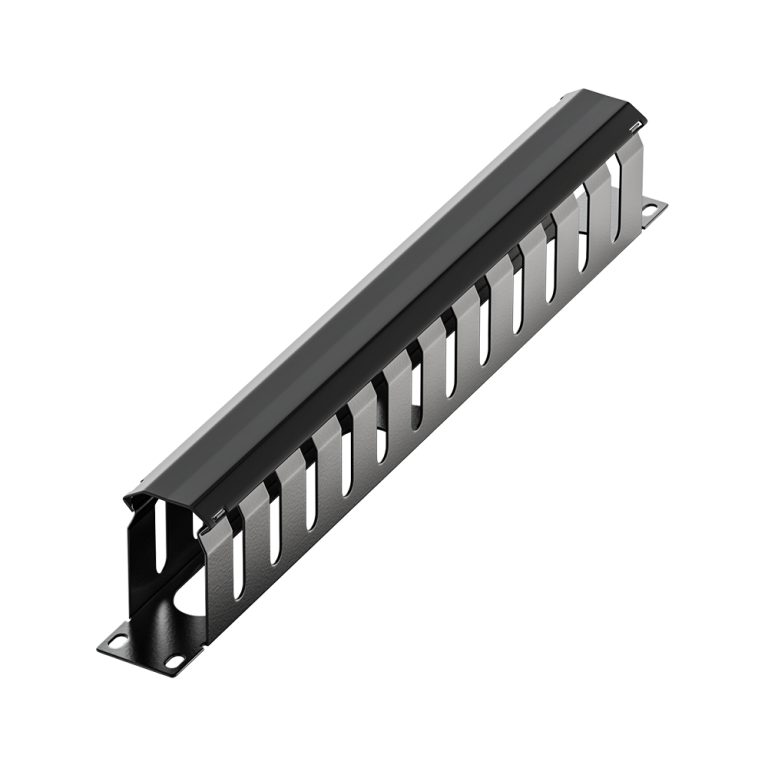 19 Inch 1U 12 Port Cable Management Panel with Large Space Wire Organizer