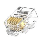 6P6C RJ11 Right Angle Modular Plug UTP 1.0mm Telephone Connector 1U Gold Plated