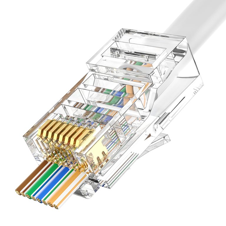 CAT5E RJ45 8P8C UTP Pass-Through Modular Plug 1.0mm Easy Termination 1U Gold Plated