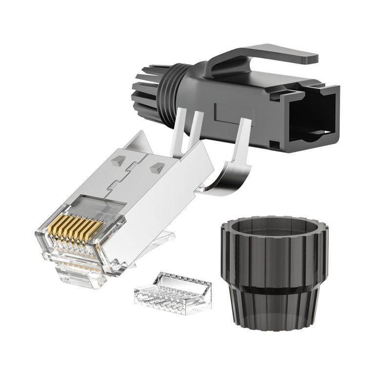 CAT6 RJ45 8P8C FTP Industrial Modular Plug 50U Gold Plated 1.0mm Wire Core