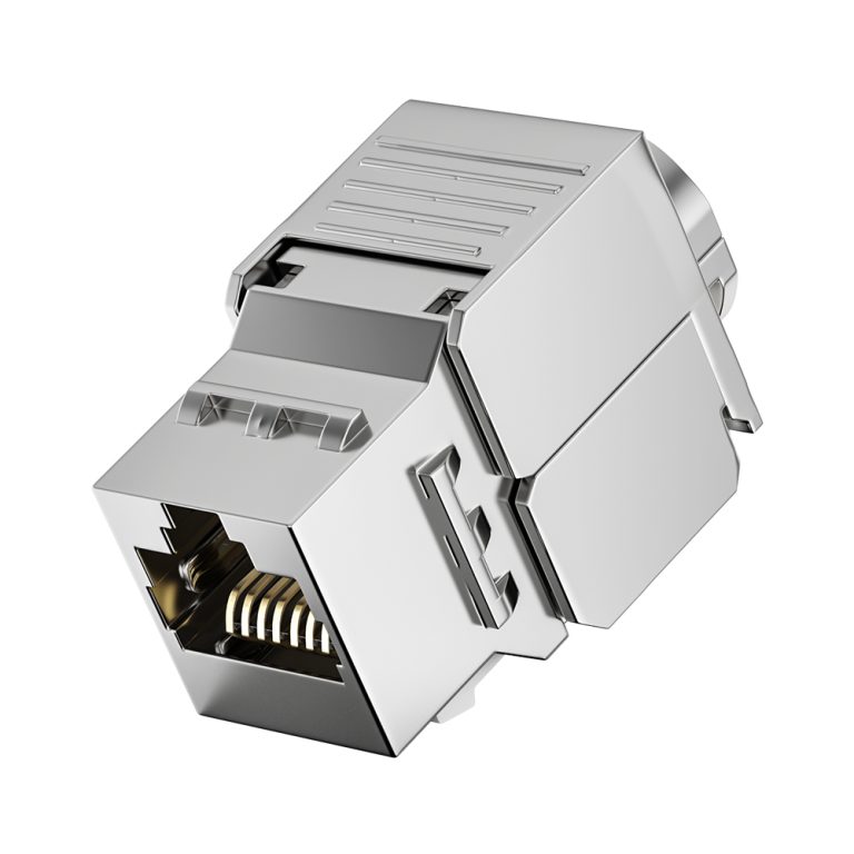 CAT6 Tool-Free FTP Keystone Jack RJ45 50U Zinc Alloy Shielded