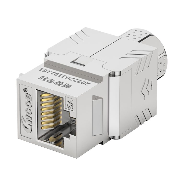 CAT6A FTP Industrial Toolless Keystone Jack Shielded RJ45 50U Gold Plated