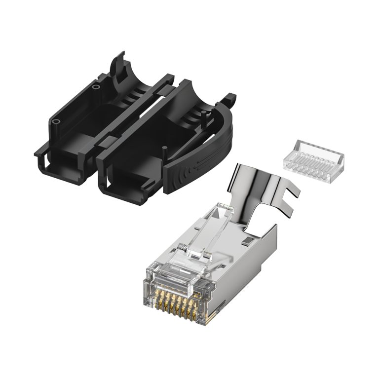 CAT6A RJ45 8P8C FTP Industrial Modular Plug 50U Gold Plated for 6.0–6.95mm Cable