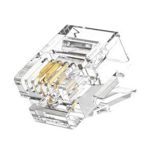 RJ11 6P2C Modular Plug UTP Telephone Connector 1U Gold Plated