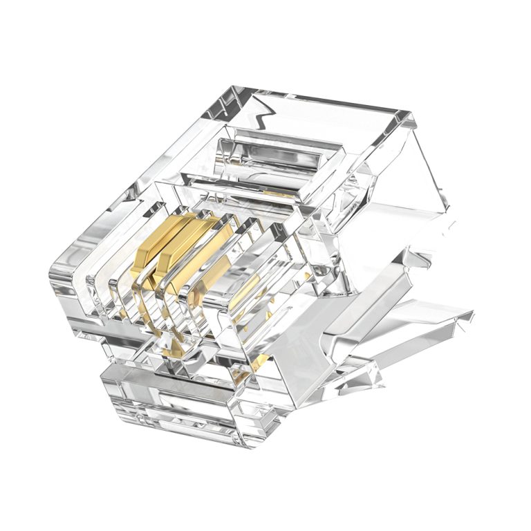 RJ11 6P2C Modular Plug UTP Telephone Connector 1U Gold Plated