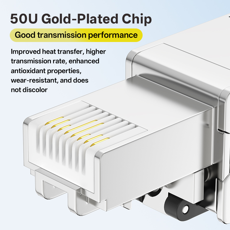 Cat7 Pull-Tap RJ45 Connectors Tool Free FTP Shield Termination Plug Reusable for All Ethernet Cables