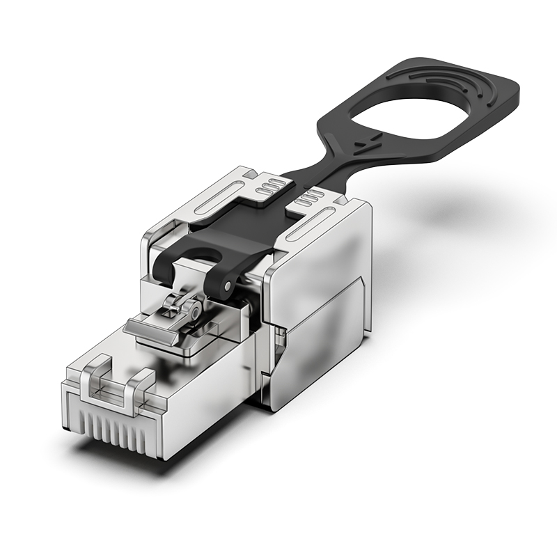 Cat7 Pull-Tap RJ45 Connectors Tool Free FTP Shield Termination Plug Reusable for All Ethernet Cables