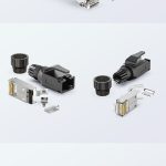 Cat6 shielded industrial RJ45 plug with 1.0 mm core hole