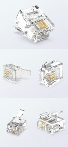 RJ11 6P2C Modular Plug UTP Telephone Connector 1U Gold Plated detail