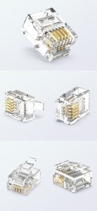 RJ11 6P4C Modular Plug UTP Telephone Connector 1U Gold Plated detail