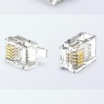 RJ11 6P4C Modular Plug UTP Telephone Connector 1U Gold Plated