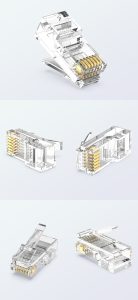 RJ12 6P6C Extended Modular Plug for Telephone Cable 1U Gold Plated detail