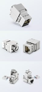 CAT6 Tool-Free FTP Keystone Jack RJ45 50U Zinc Alloy Shielded detail