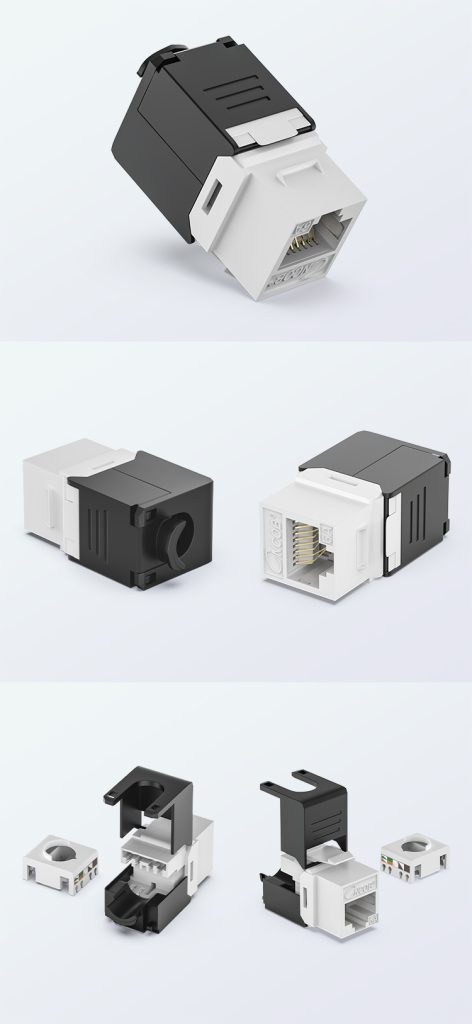 DT-MD2006 Cat6A UTP toolless keystone jack with 50U contacts
