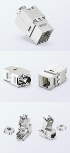 CAT6A FTP Toolless Keystone Jack Shielded RJ45 50U Gold Plated detail