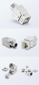 CAT6A FTP Industrial Toolless Keystone Jack Shielded RJ45 50U Gold Plated detail
