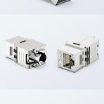 Cat7 shielded toolless keystone jack with zinc-alloy housing