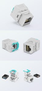 CAT6A UTP Toolless Keystone Jack RJ45 50U Gold Plated detail