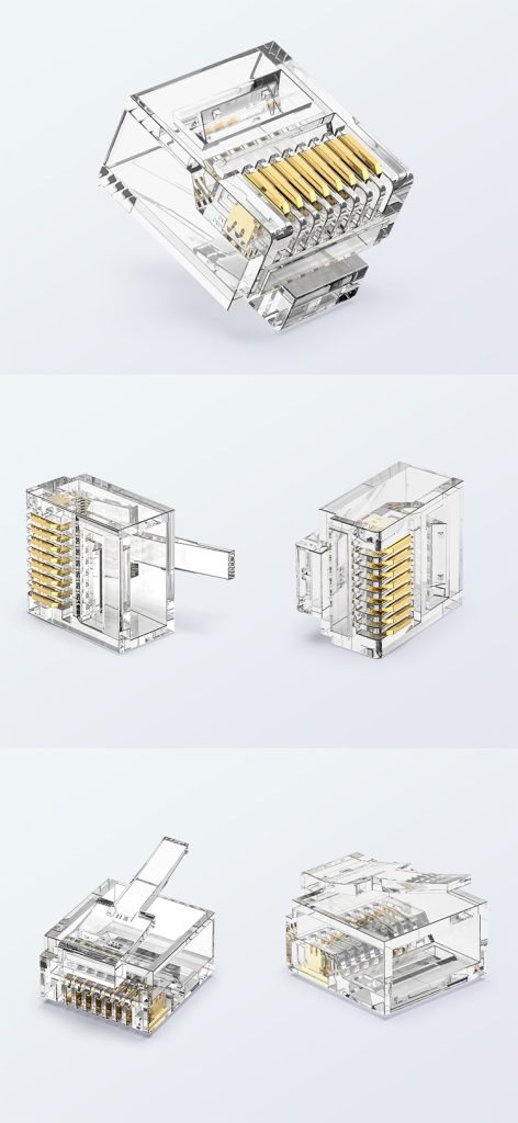 Cat5e slim RJ45 plug for flat Ethernet cable