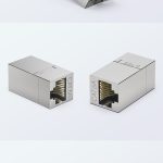 DT-2002P-6A Cat6A RJ45 inline coupler with black housing