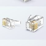 RJ9 4P4C handset modular plug with 1U gold-plated contacts