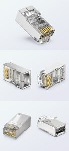 CAT5E RJ45 8P8C FTP Shielded Modular Plug 1.0mm Copper Housing 1U Gold Plated detail