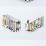 Cat5e shielded RJ45 plug with copper nickel-plated housing