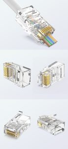 CAT5E RJ45 8P8C UTP Pass-Through Modular Plug 1.0mm Easy Termination 1U Gold Plated detail