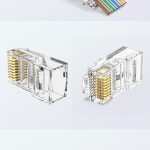 Cat5e pass-through RJ45 plug with 1.0 mm core hole