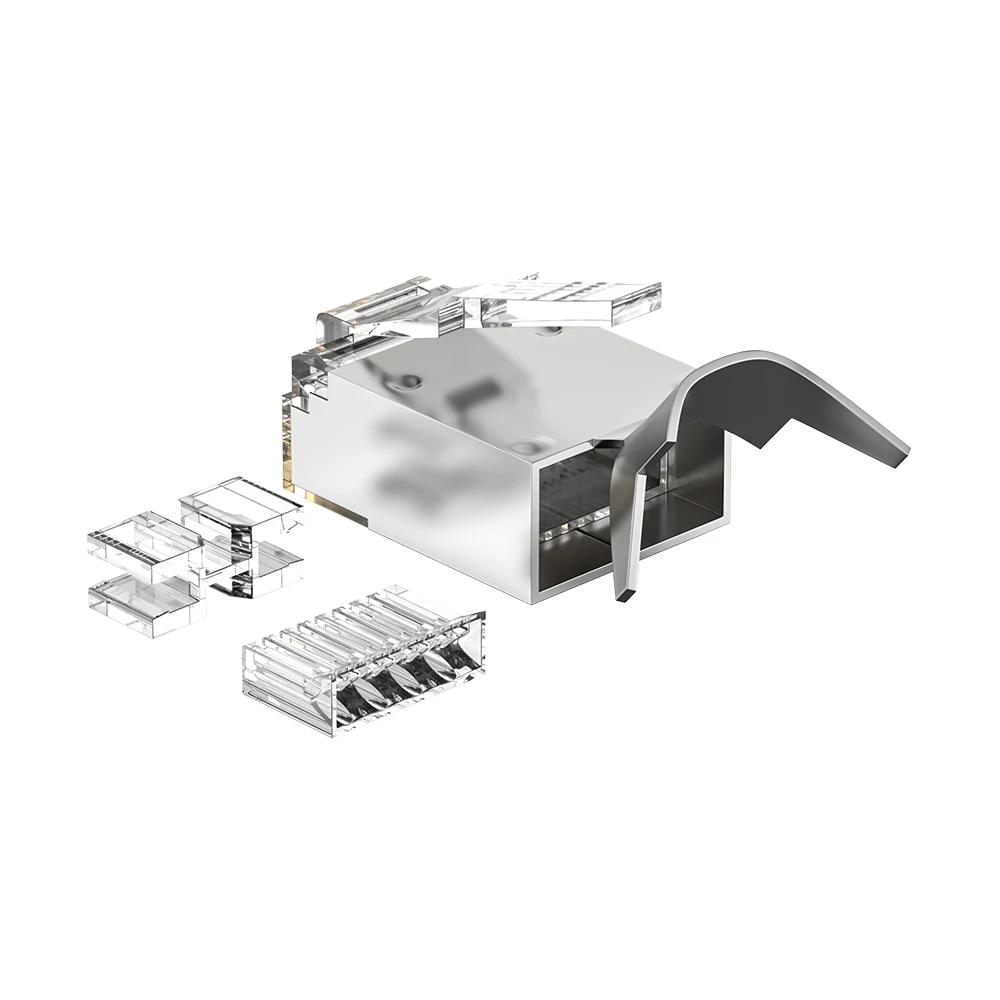DT-TC6H6BA Cat6 FTP RJ45 Short-body three-piece tail-clamp Plug