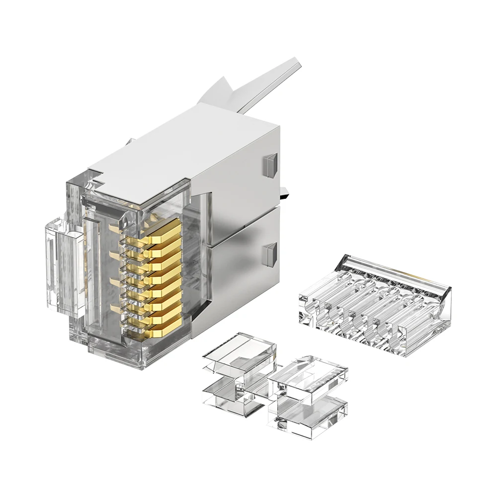 DT-TC6H6BA Cat6 FTP RJ45 Short-body three-piece tail-clamp Plug