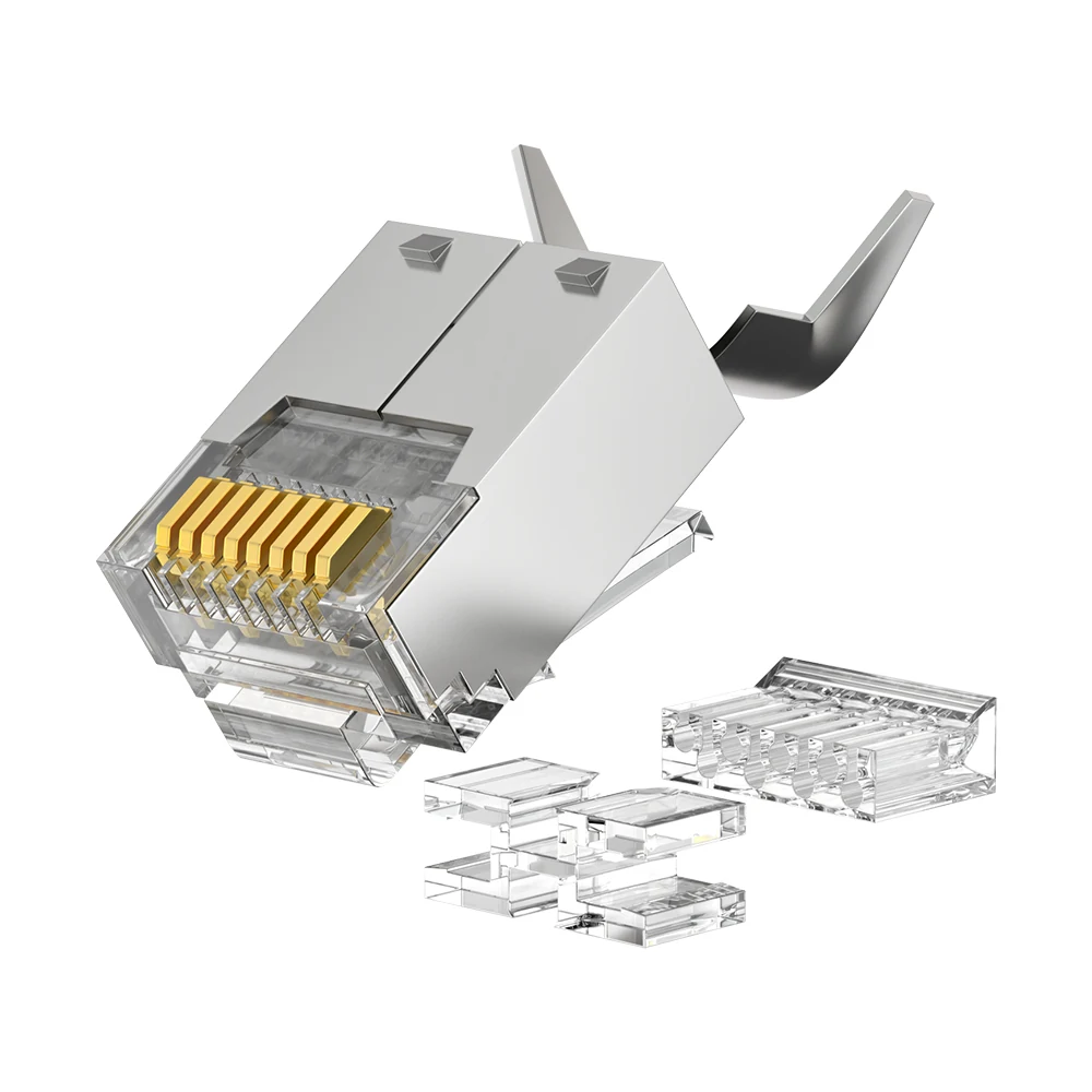 DT-TC6H6BA Cat6 FTP RJ45 Short-body three-piece tail-clamp Plug