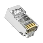 Cat5e shielded RJ45 plug with copper nickel-plated housing