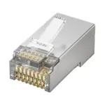 Cat5e shielded RJ45 plug with copper nickel-plated housing