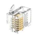 right-angle 6P6C modular plug with 1.0 mm core hole