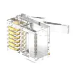 right-angle 6P6C modular plug with 1.0 mm core hole