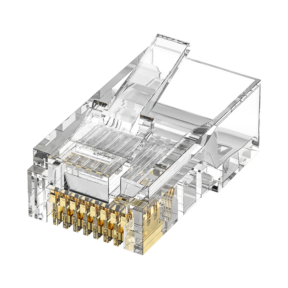 CAT5E RJ45 8P8C UTP Modular Plug Square Entry 1.0mm 1U Gold Plated for 24AWG Cable