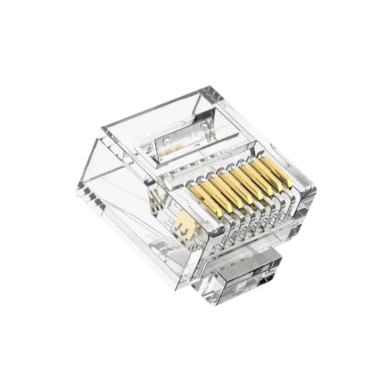 CAT5E RJ45 8P8C UTP Slim Short Body Modular Plug for Flat Ethernet Cable 1.0mm 1U Gold