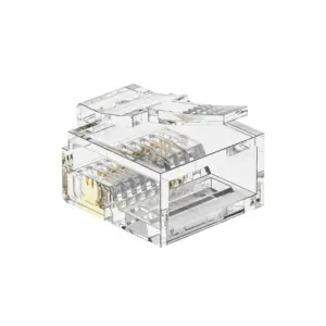CAT5E RJ45 8P8C UTP Slim Short Body Modular Plug for Flat Ethernet Cable 1.0mm 1U Gold detail