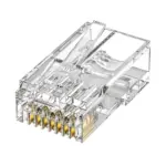 Cat6 pass-through RJ45 connector with 1.1 mm core hole
