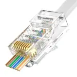 Cat5e pass-through RJ45 plug with 1.0 mm core hole