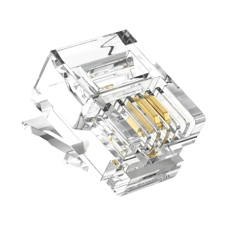 RJ11 6P2C Modular Plug UTP Telephone Connector 1U Gold Plated