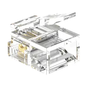 RJ11 6P2C Modular Plug UTP Telephone Connector 1U Gold Plated detail
