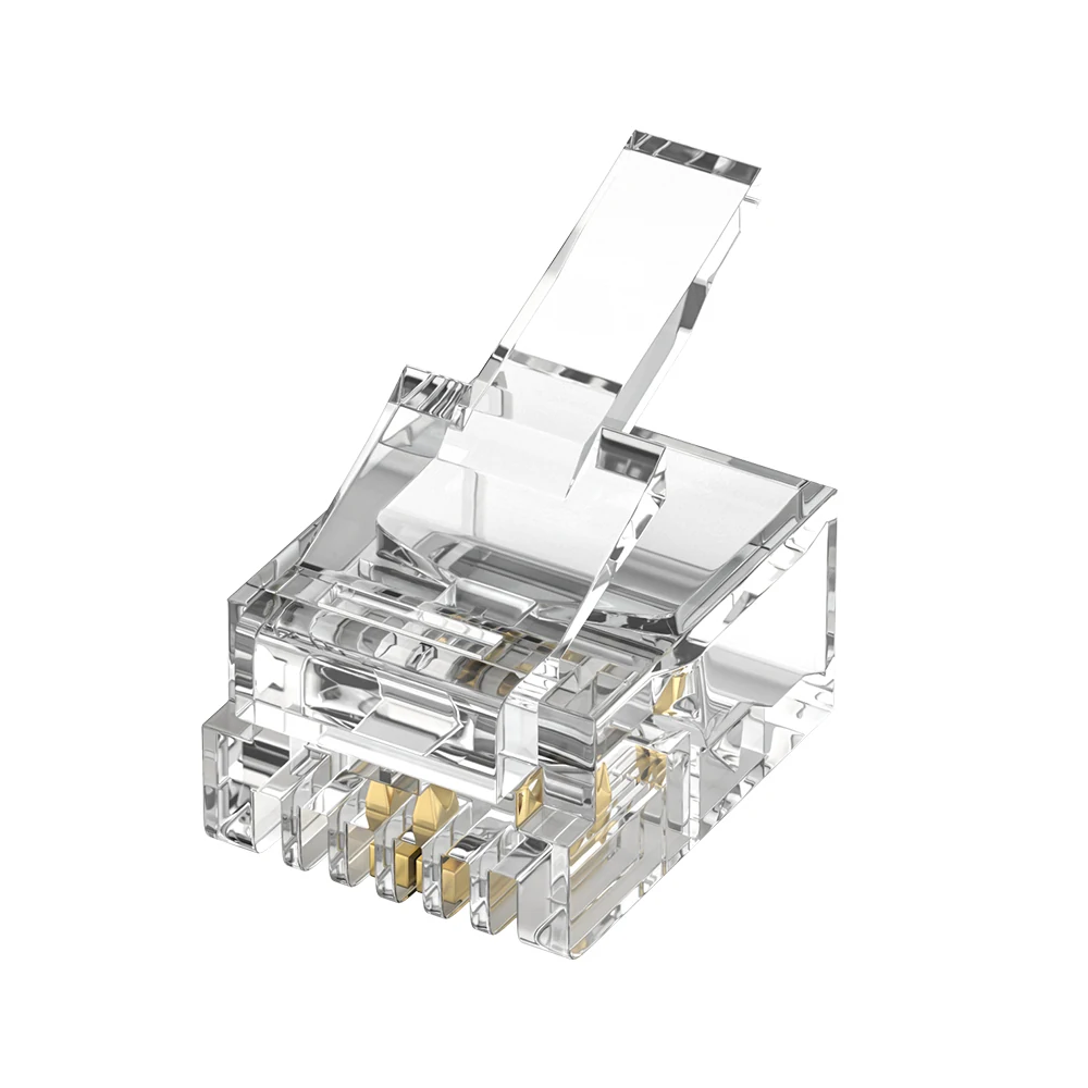 RJ11 6P2C Modular Plug UTP Telephone Connector 1U Gold Plated