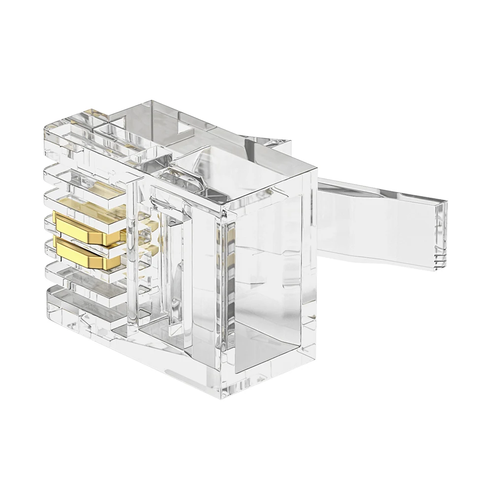 RJ11 6P2C Modular Plug UTP Telephone Connector 1U Gold Plated