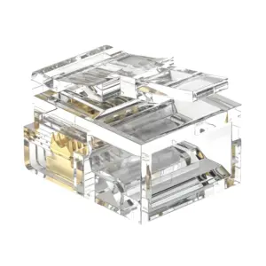 RJ11 6P4C Modular Plug UTP Telephone Connector 1U Gold Plated detail