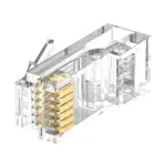 RJ12 6P6C extended modular plug for telephone cable