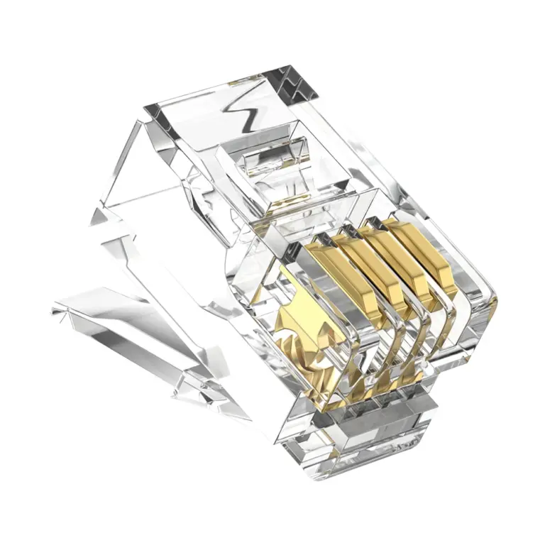 RJ9 4P4C Handset Modular Plug Telephone Connector 1U Gold Plated