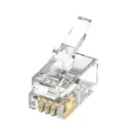 RJ9 4P4C handset modular plug with 1U gold-plated contacts