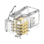RJ9 4P4C handset modular plug with 1U gold-plated contacts